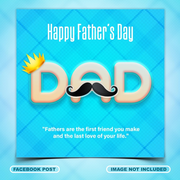 Diseño de publicación de feliz día del padre para facebook