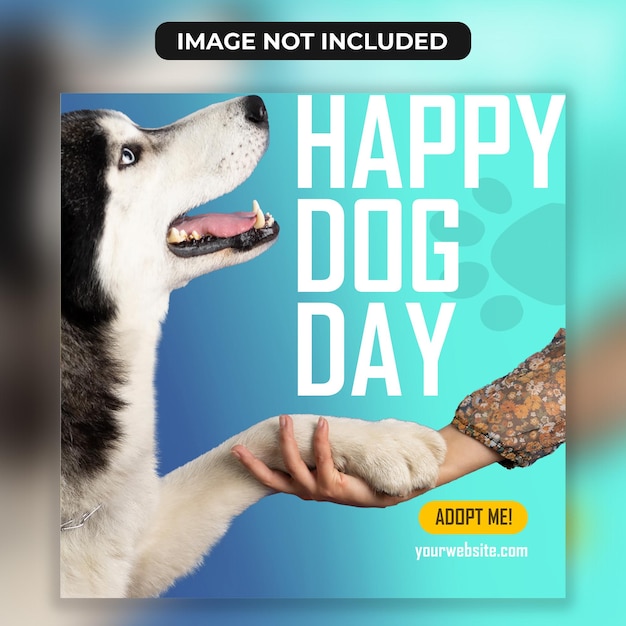 PSD diseño de publicación de instagram del feliz día del perro