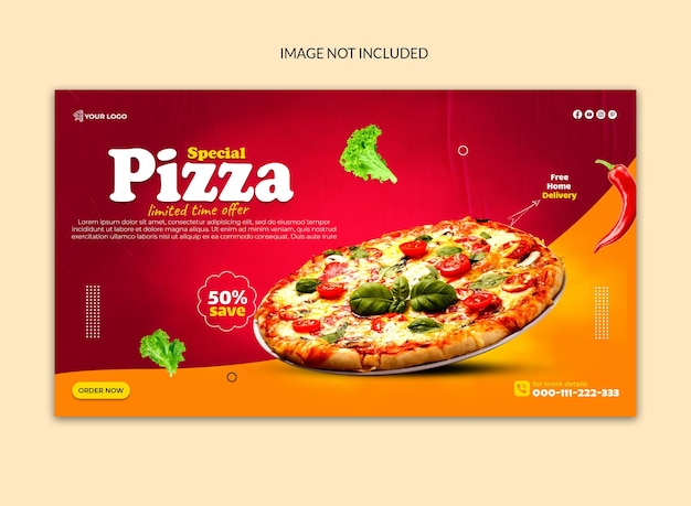 Diseño de publicación web de redes sociales de pizza súper deliciosa.