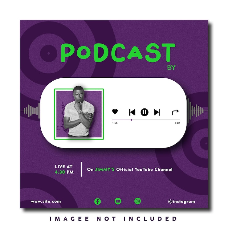 PSD diseño de publicaciones de podcast en las redes sociales