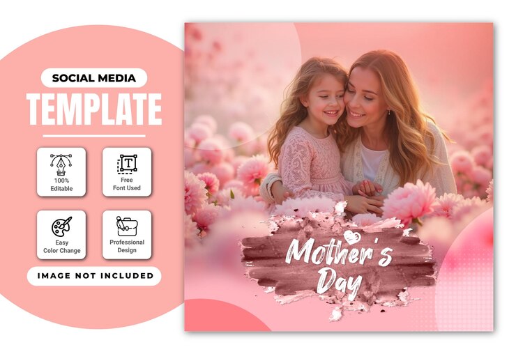 Diseño de publicaciones en las redes sociales para el día de la madre