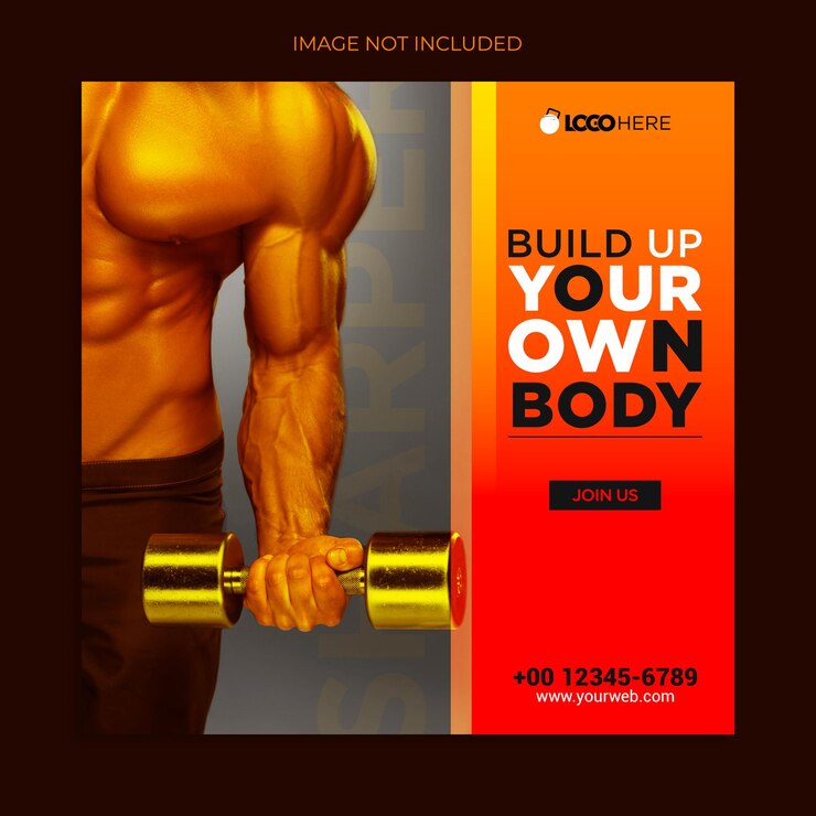 Diseño de publicaciones en redes sociales de fitness o gimnasio