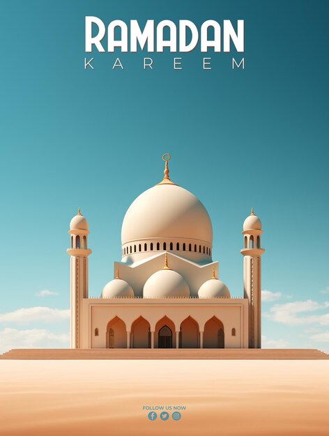 Diseño de publicaciones en redes sociales religiosas del festival islámico tradicional de ramadán kareem