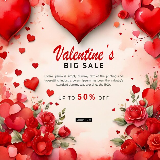 Diseño de publicaciones de ventas de valentines en las redes sociales