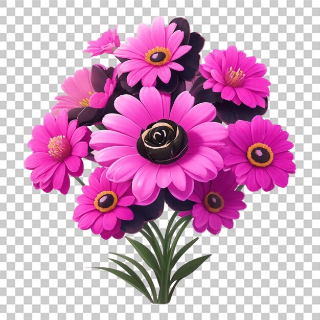 PSD diseño de ramos de diferentes flores de color rosa decoración de acuarela tarjeta de vateo psd ai generado