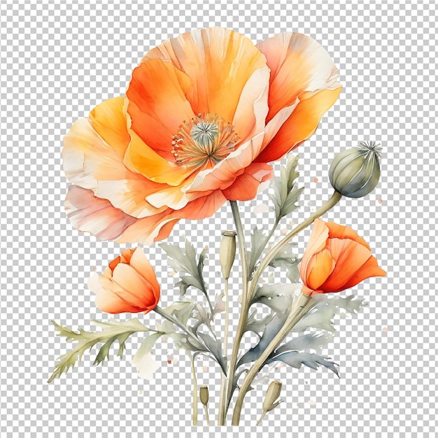 Diseño de ramos de flores en acuarela