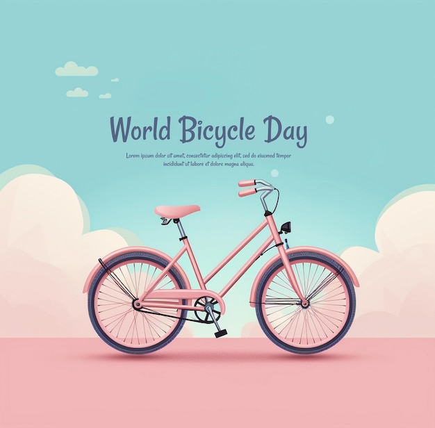 Diseño realista del día mundial de la bicicleta