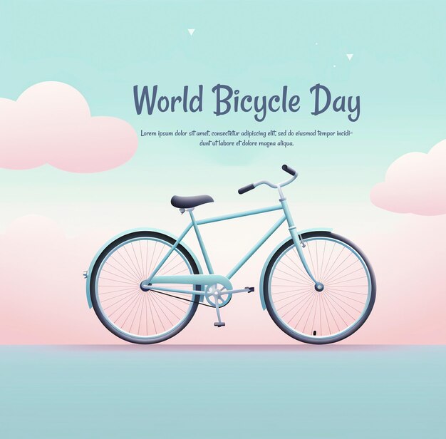 PSD diseño realista del día mundial de la bicicleta