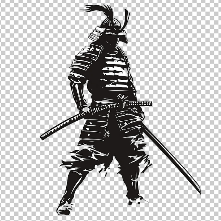 PSD diseño de un recorte de estilo estencil de un japonés en un fondo transparente