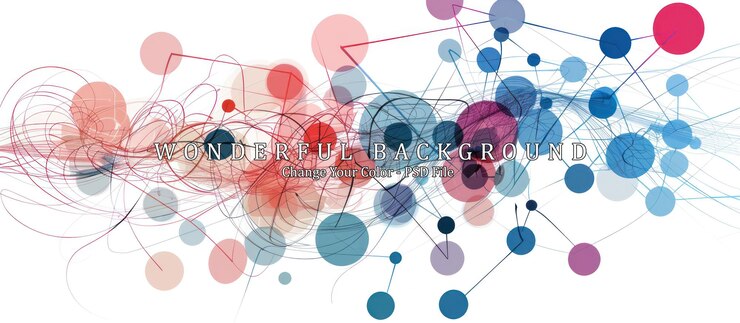 PSD diseño de red abstracto con círculos conectados