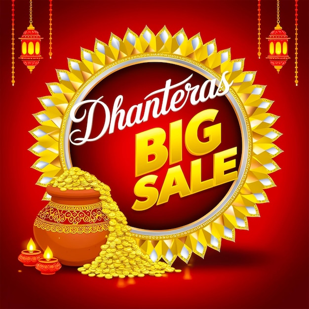 El diseño de las redes sociales de Dhanteras Big Sale