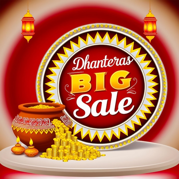 El diseño de las redes sociales de Dhanteras Big Sale
