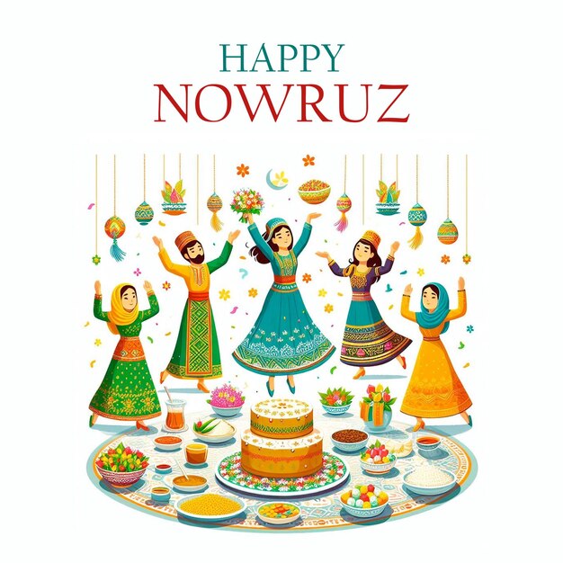 PSD diseño de las redes sociales de nowruz