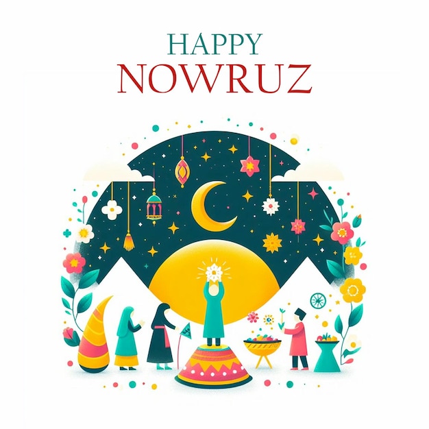 PSD diseño de las redes sociales de nowruz