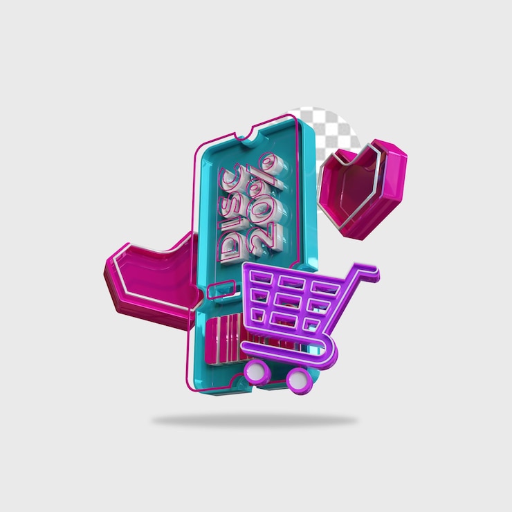 PSD diseño de render 3d de boleto de bonificación