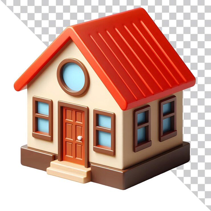 Diseño de renderización en 3D del ilustrador de iconos de la casa