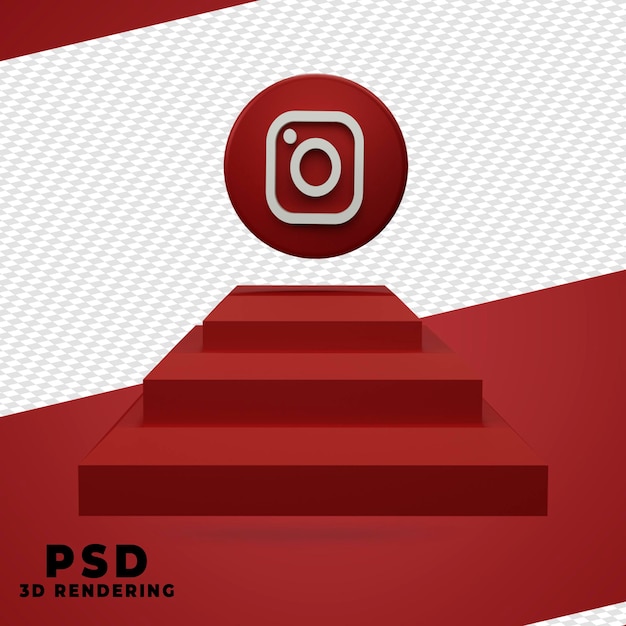 Diseño de renderizado 3d instagram aislado