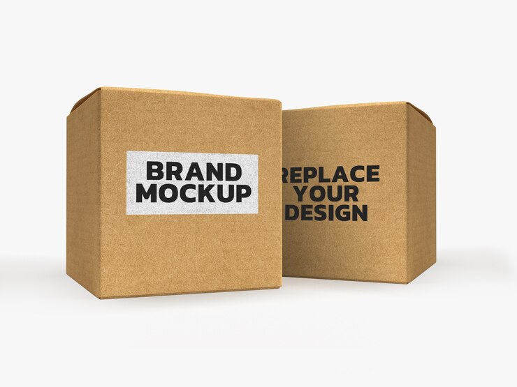 Diseño de renderizado 3D de maqueta de caja de papel