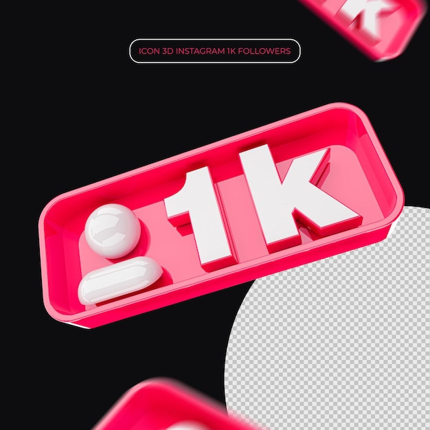 Diseño de renderizado 3D de notificación de seguidor de Instagram