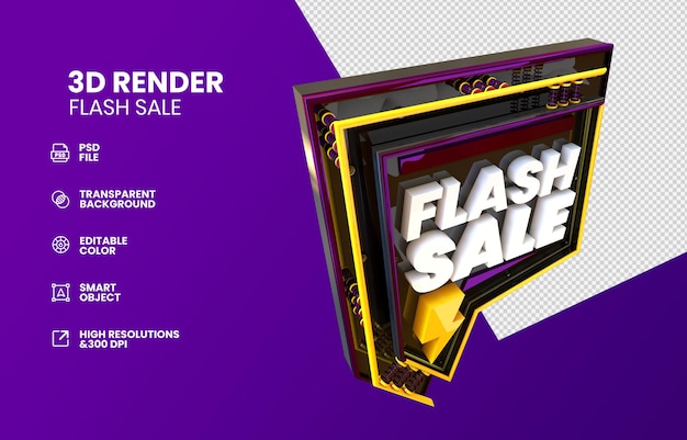 PSD diseño de renderizado 3d render flah sale