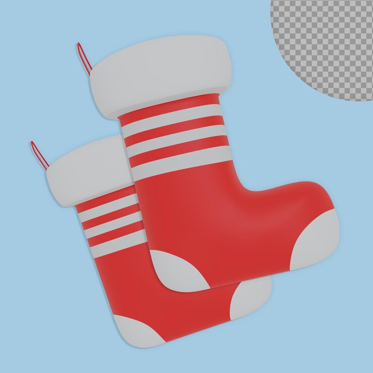 PSD diseño de renderizado de calcetín de navidad 3d aislado