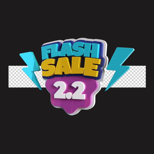 PSD diseño de renderizado de venta flash de render 3d