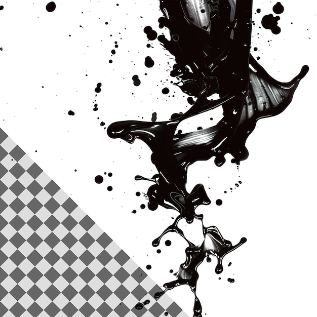 Diseño de salpicaduras de tinta aislado en un fondo transparente