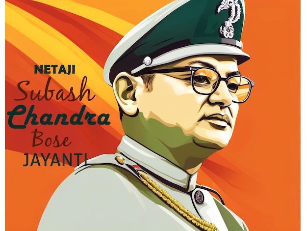 Diseño de saludos para el aniversario de Netaji Subhas Chandra Bose