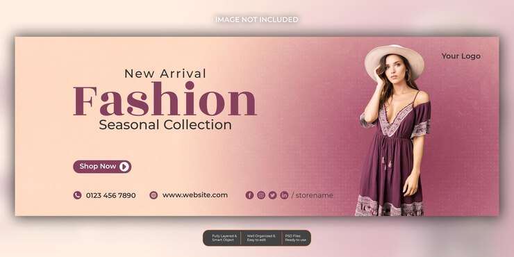 PSD diseño de seminario web de portada de facebook de redes sociales de moda y ventas