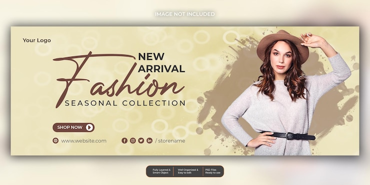 PSD diseño de seminario web de portada de facebook de redes sociales de moda y ventas