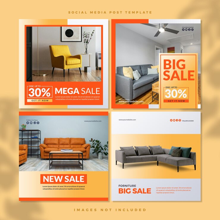 PSD diseño de sofá y silla promo psd