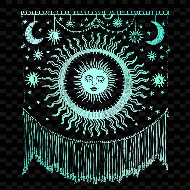 PSD un diseño de sol y luna con las palabras 