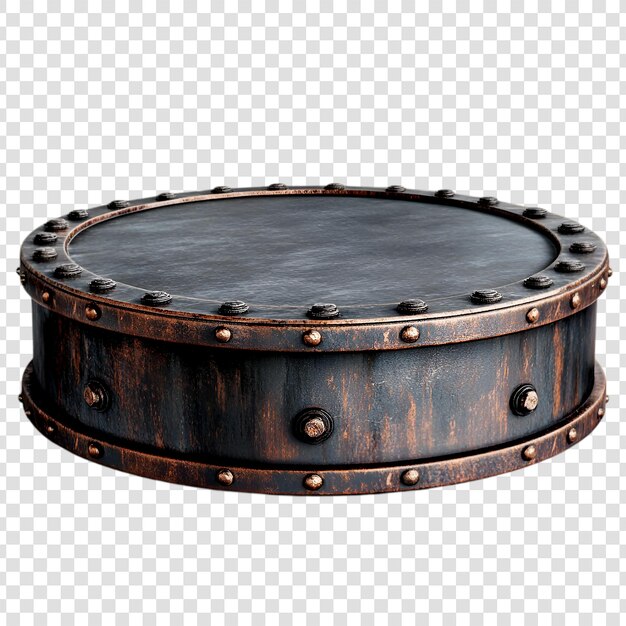Diseño Steampunk de mesa redonda de madera rústica