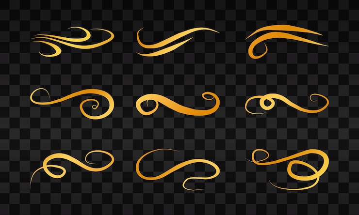 PSD diseño de subrayado decorativo de lujo sobre fondo transparente