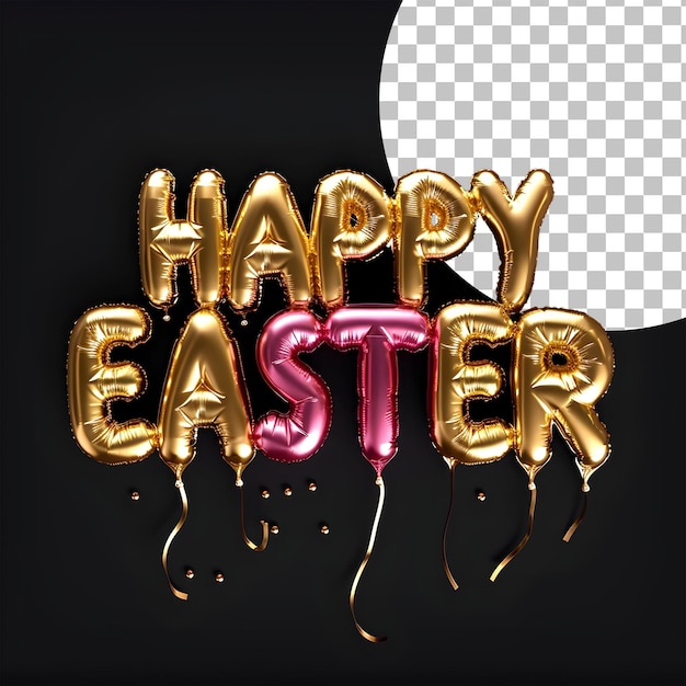 Diseño de tarjeta de felicitación de Pascua feliz con fondo PNG transparente editable texto de Pascua