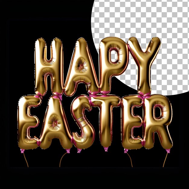 Diseño de tarjeta de felicitación de pascua feliz con fondo png transparente editable texto de pascua