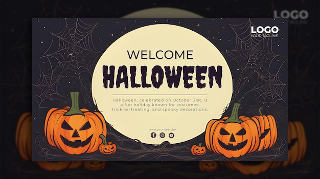 Diseño de tarjeta de halloween psd