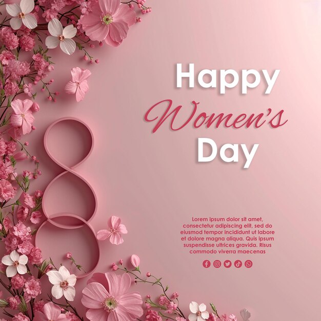 Diseño de tarjetas de felicitación para el Día Internacional de la Mujer