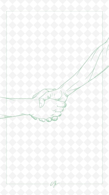 Diseño de tarjetas postales de amistad Png con marco casual Diseño de estilo De Artes de contorno Escribble Decorativo
