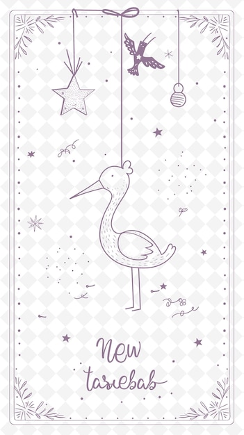 PSD diseño de tarjetas postales para bebés con marco dulce diseño de estilo decoración arte de contorno escribado decorativo