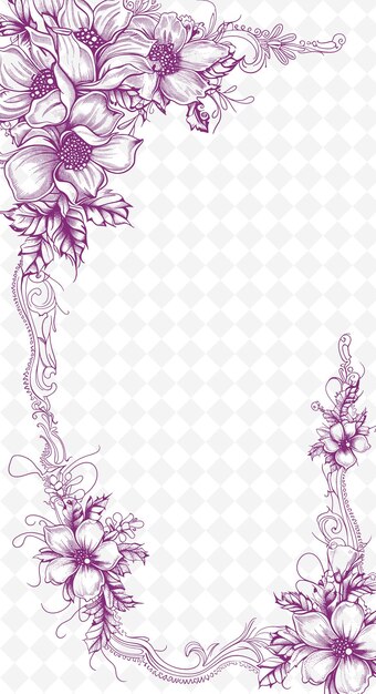 Diseño de tarjetas postales de boda png con marco romántico diseño de estilo de decoración artes de contorno escriptura decorativa