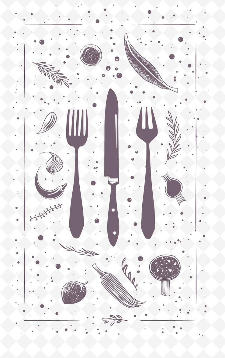 PSD diseño de tarjetas postales de comida png con marco lúdico diseño de estilo decoración artes de contorno escribido decorativo