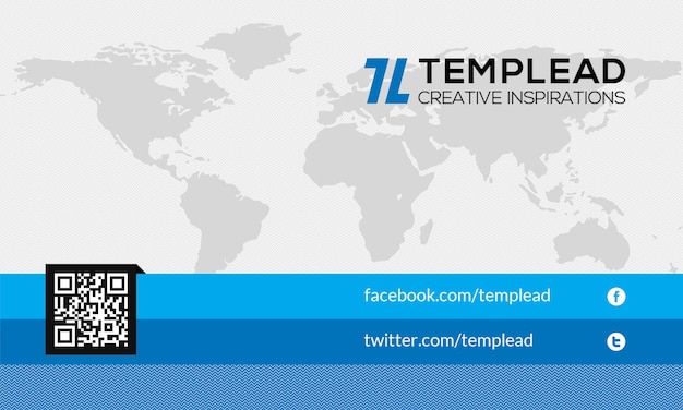 Diseño de tarjetas de visita de Templead con integración de redes sociales