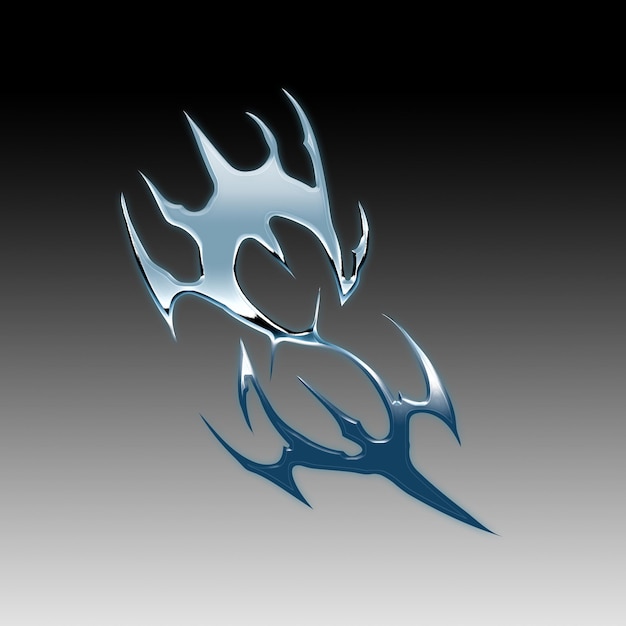 Diseño de tatuaje tribal en cromo