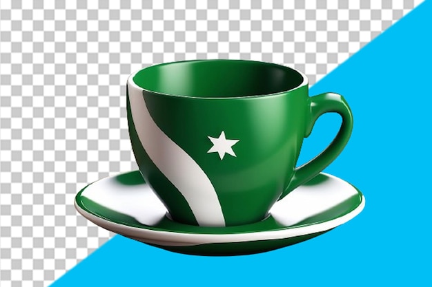 Diseño de taza en 3d con la bandera de pakistán