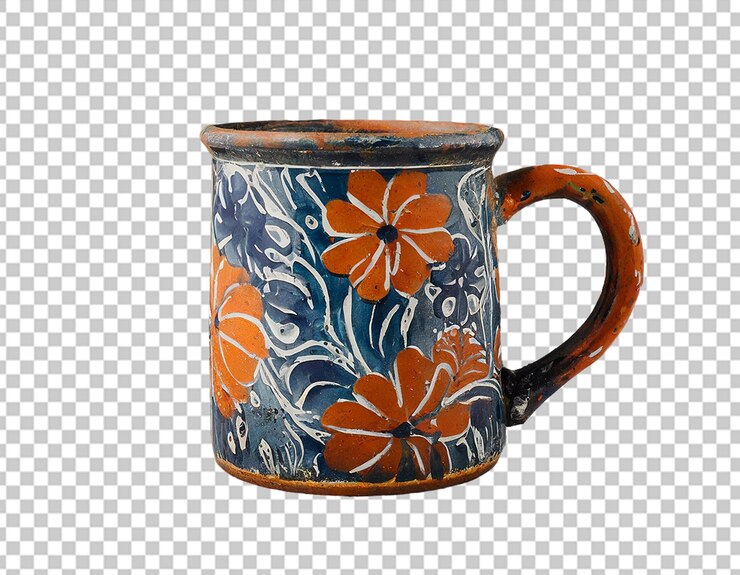PSD diseño de taza pintada rústica