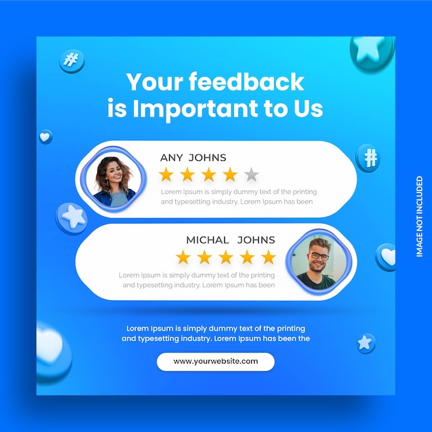 Diseño de testimonial con burbujas de texto