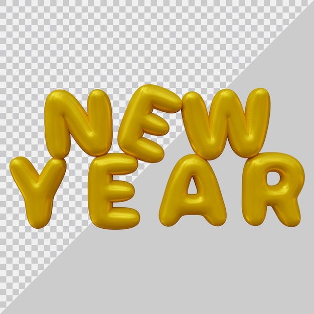 PSD diseño de texto de año nuevo con estilo moderno 3d