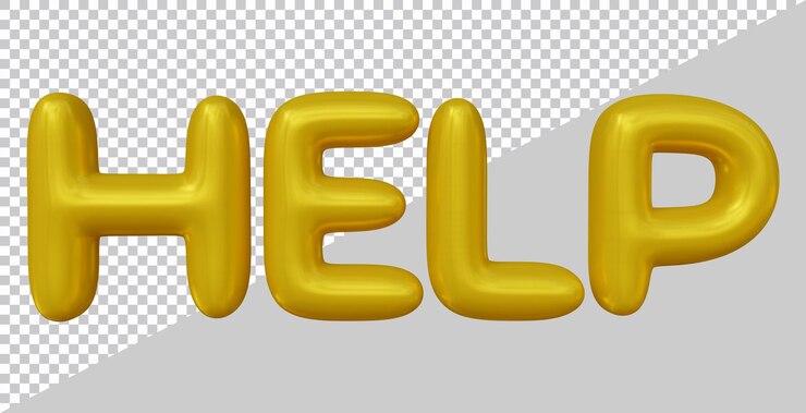 PSD diseño de texto de ayuda con estilo de efecto moderno 3d