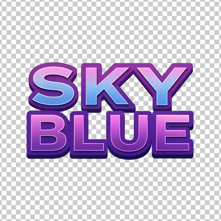 PSD diseño de texto azul cielo elegante para la marca